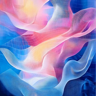 梦幻渐变流动线条艺术图