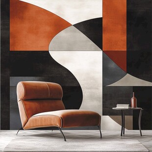 现代几何风客厅休闲一角