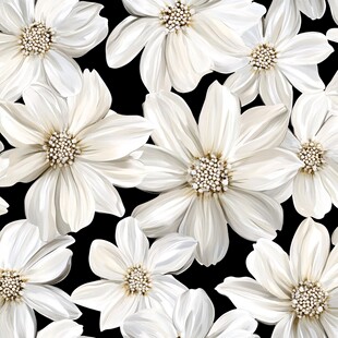 白色花卉图案背景纹理