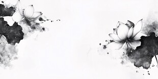 水墨荷花中式背景图