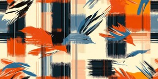 抽象几何笔触多彩图案