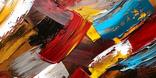 多彩笔触构成的抽象艺术画面