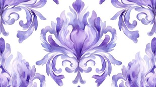 紫色花卉复古风无缝图案