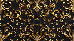 黑金巴洛克风格奢华花纹