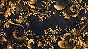 黑金奢华欧式花纹背景图