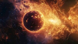 炽热太阳的宇宙壮丽景象