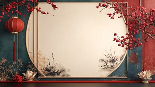 中式古风新春装饰背景图