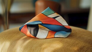 多彩几何图案时尚小方巾