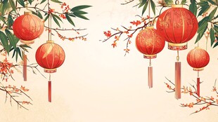中式灯笼点缀新春景致