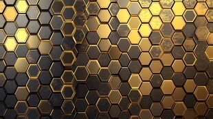 黑金六边形金属质感背景
