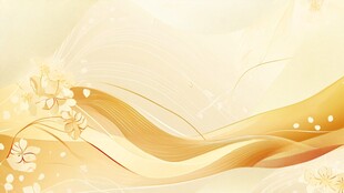 金色梦幻花卉波浪背景图