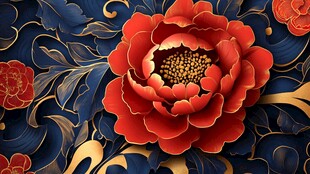 国色牡丹 中式华丽纹饰