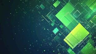 科技感绿色方块抽象背景图