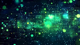 科技感绿色数据流动背景