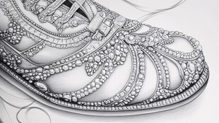 奢华镶钻皮鞋手绘图