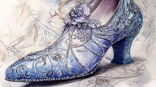 梦幻蓝色珠宝装饰高跟鞋