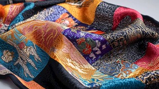 多彩刺绣丝巾尽显东方韵味