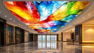 绚丽多彩的大厅艺术天花板