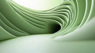 绿色旋涡状抽象空间景观