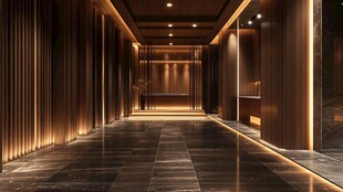 现代奢华风的酒店走廊空间