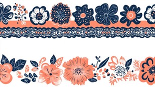 花卉图案边框设计元素