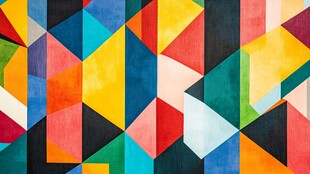 多彩几何拼接抽象艺术画