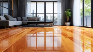 现代简约风客厅木地板展示