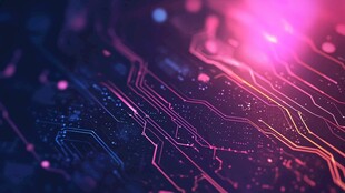 炫彩科技感电路板背景图