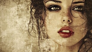 复古风魅力女性特写