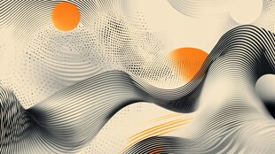 抽象动感线条与橙色元素