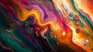 梦幻流体色彩抽象艺术画面