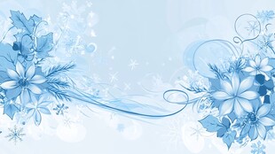 蓝色花卉梦幻背景图案