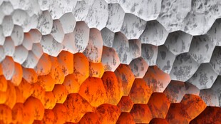 橙灰渐变六边形纹理图案