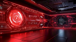 未来感红色科幻操作空间