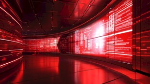 科技感红色数字空间场景