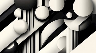 黑白几何抽象艺术背景图