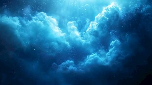 梦幻蓝色云海天空美景