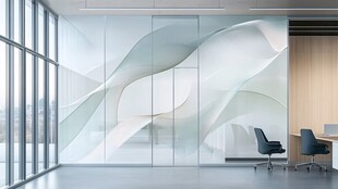 现代办公室的创意玻璃隔断