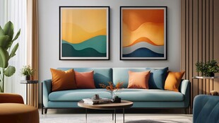 现代简约风客厅装饰挂画