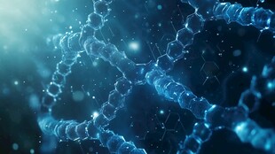 蓝色梦幻DNA分子结构图像