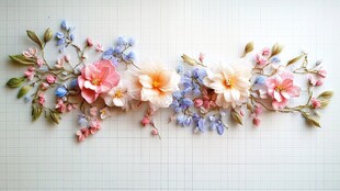 精美立体花卉装饰图案
