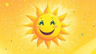 微笑的太阳 明亮活力画面