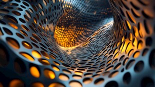 金属孔洞科幻隧道景观