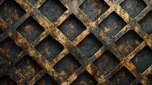 生锈的金属网格纹理特写