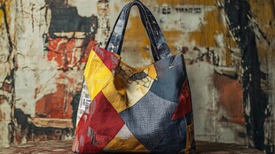 拼色手提包 复古风尽显