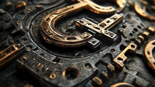 机械风金色字母G创意画面