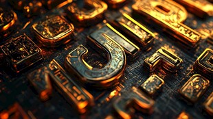 复古金属质感字母特写