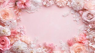 粉色浪漫花卉装饰背景图