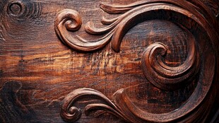 复古木雕花纹细节特写