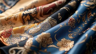 精美中式花纹丝绸布料